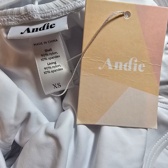 Andie Swim Womans size XS The Paloma Ribbed One Piece Swimsuit White Cheeky NEW - Picture 7 of 8